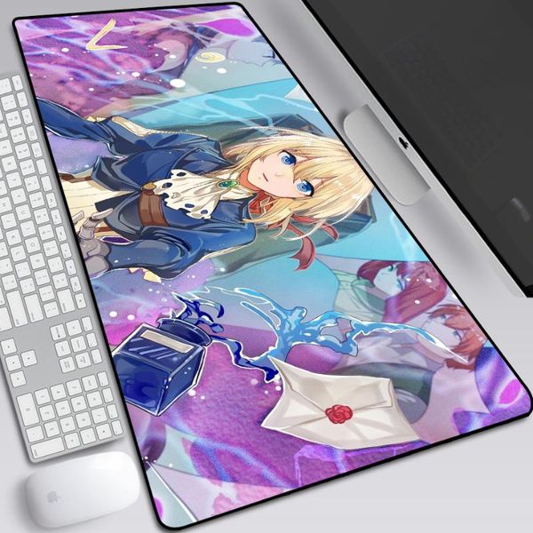 

mouse pads & wrist rests violet evergarden anime large pad mat computer gamer locking edge mousepad keyboard mice