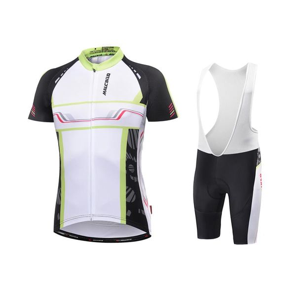 

racing sets malciklo men's short sleeve cycling jersey with bib shorts white black bike clothing suit breathable 3d pad quick dry back, Black;blue