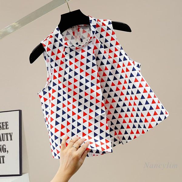 

women's blouses & shirts fashion irregular short sleeveless shirt women slim fit crop ladies blusas femme nancylim, White