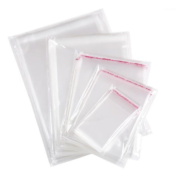 Confezione regalo Liquidazione PVC trasparente Richiudibile in cellophane/BOPP/Sacchetti in poliestere Sacchetto trasparente del opp Imballaggio Sigillo autoadesivo in plastica