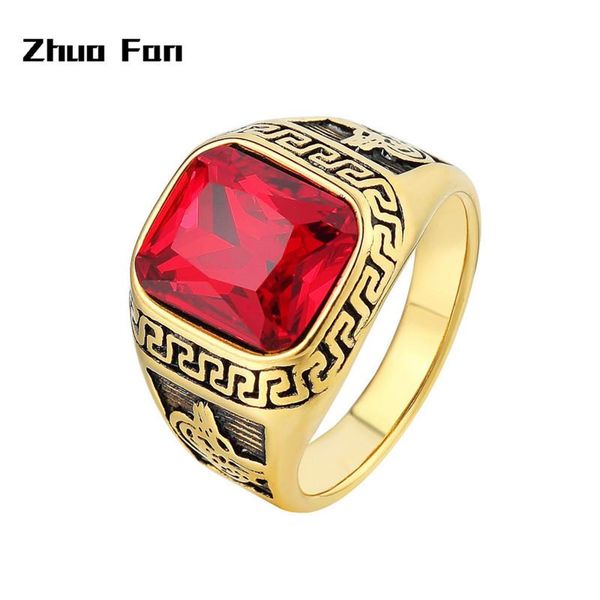 

cluster rings 2021 style great wall pattern gold titanium steel ring european and american fashion, Golden;silver