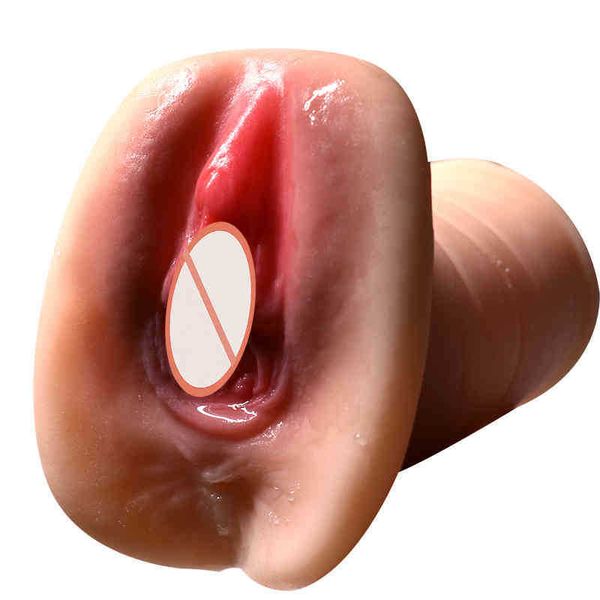 

masturbator-pocket 2022 pussy adultshop male vaginal 3d realistic vagina and tight anal toy with 2 male masturbation holes q0419