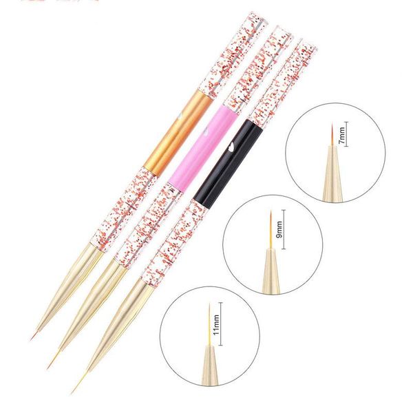 

nail art kits 3 pcs line pen painting acrylic brush dotting tips french lines stripes grid pattern drawing manicure tools