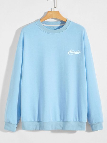 

romwe guys letter graphic sweatshirt m1jc#, Black