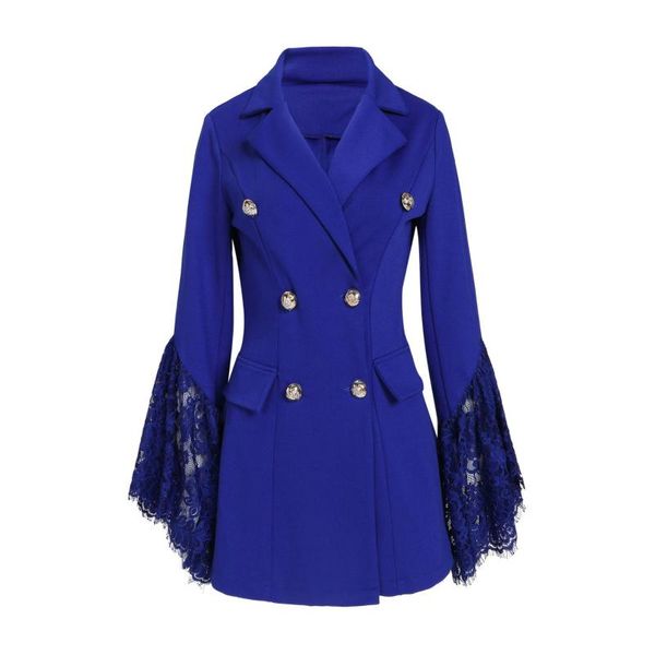 

women's wool & blends winter coat sobretudo abrigo mujer 2021 autumn europe and america fashion suits collar sleeve office casual suit, Black