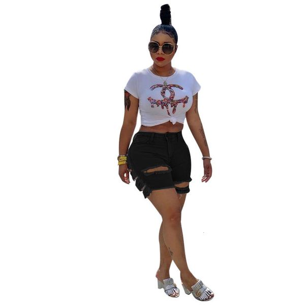 

2021new tight cut hollow button denim 2021 shorts new, White;black