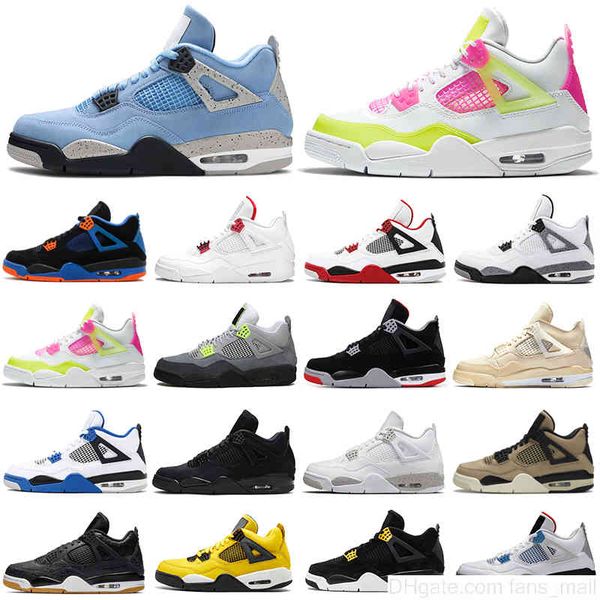 

4s men basketball shoes 4 university blue taupe haze black cat cement neon women mens trainers sports sneakers
