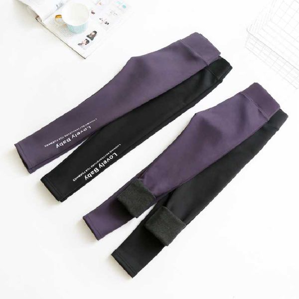 

trousers girls tights autumn and winter children's clothing kids fashion leather pants suitable for 4-12 years christmas, Blue