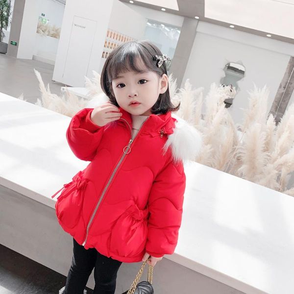 

down coat toddler girls winter thick warm for fur hoodies childrens' jacket children's clothing, Blue;gray