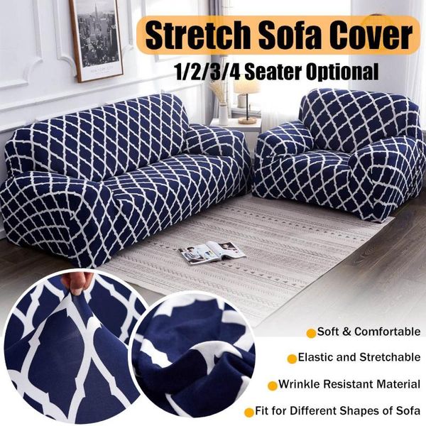 

chair covers navy 1/2/3/4 seater elastic sofa armchair couch slipcover settee stretch removable protective living room