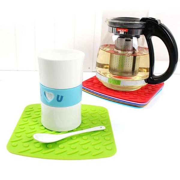 

table runner modern multifunction non-slip heat resistant mat square silicone cushion placemat pot holder pads kitchen accessories