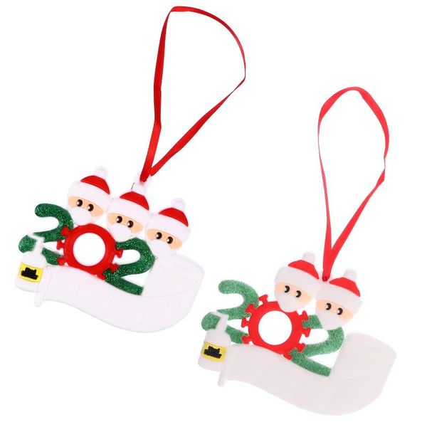 

greeting cards 2pcs christmas survived family ornaments tree pendants for home