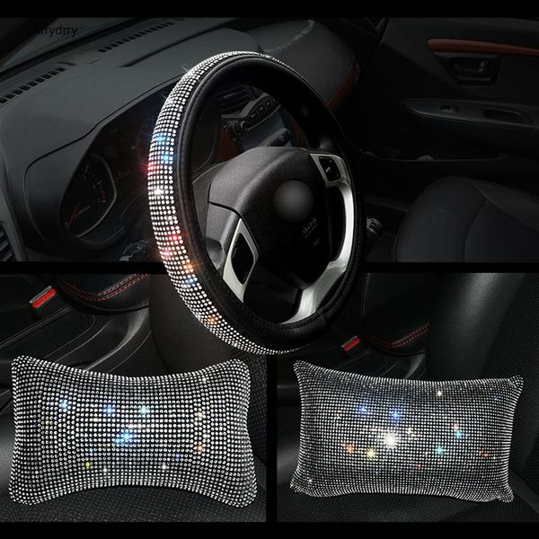 

seat cushions fashion diamante diamond pillow car head neck crystal bling waist supports bow rest back lumbar for girls women