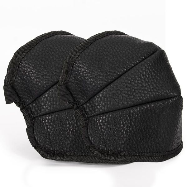 

elbow & knee pads 1 pair leather protective guard motorcycle warm kneepad brace thick motorbike riding football sports leg protector, Black;gray