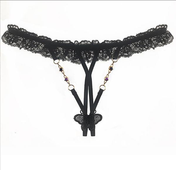 Kadın Dantel Kılavuzu Rhinestone G-String Thong Panties Kristal Seksi Boncuklu Zincir Alçak T-Rise T-Back iç çamaşırı siyah kırmızı beyaz sarı pembe mavi