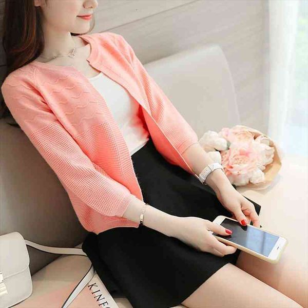 

spring and summer jacket womens korean all-match loose sweater cardigan sweater shawl small thin air, White;black