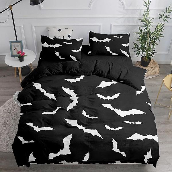 

bedding sets euro 3d set halloween bat duvet cover housse de couette home polyester bedclothes for children full size 135 150