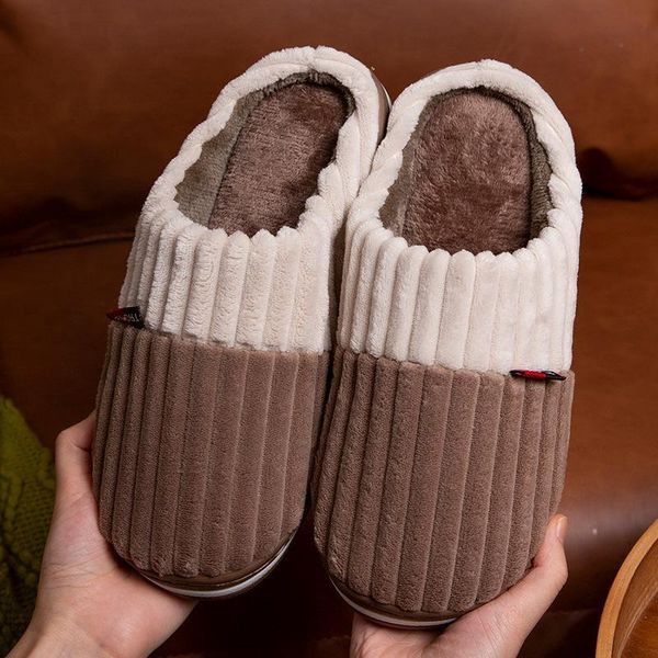 

slippers non-slip floor shoes home women for bedroom 2022 winter indoor warm house plush soft cotton, Black