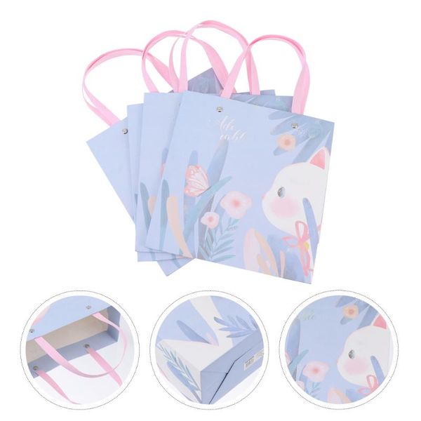 

gift wrap 4pcs beautiful fresh lovely cat printing bag portable paper-bag