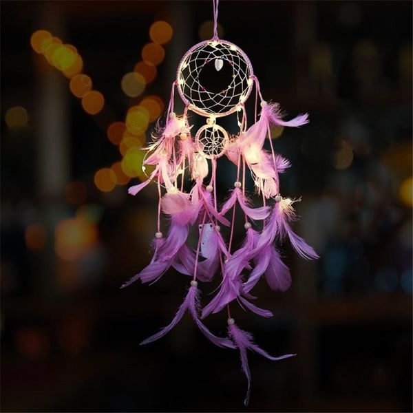 

decorative objects & figurines caught dreams dream catcher handmade traditional wall art diameter long hanging home decors led lights