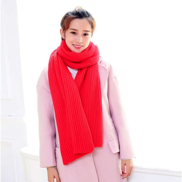 

version coarse wool scarf men's and women's thick korean couple's knitting solid color winter warm student's neck, Blue;black