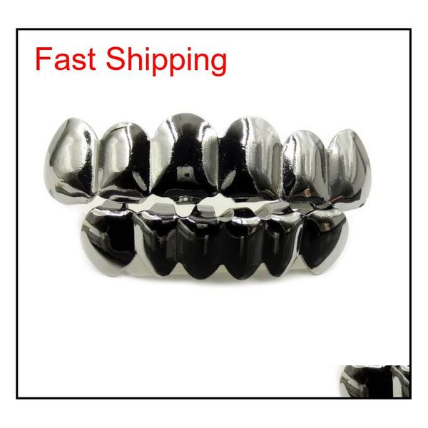 

2019 hip hop gold teeth grillz bottom grills dental mouth punk teeth caps cosplay party tooth rappe qylgoq new_dhbest, Silver