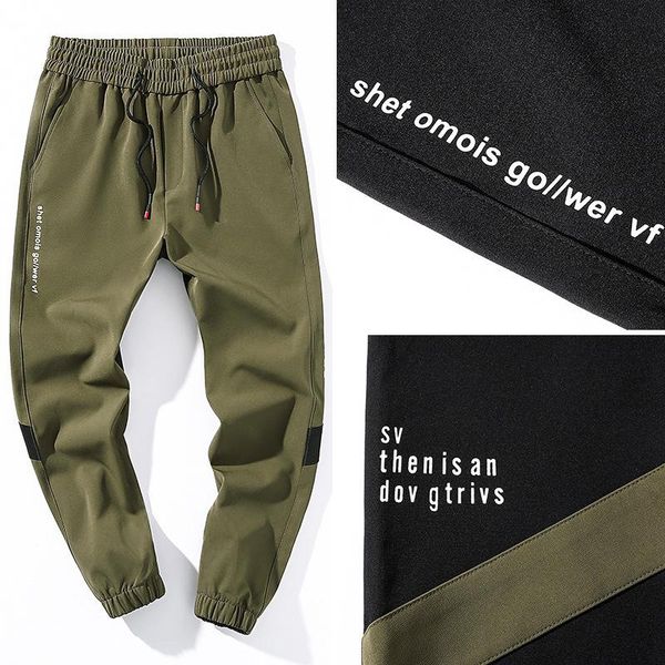 

men's pants joggers sweatpants men casual solid color gyms fitness workout sportswear trousers autumn winter male crossfit track, Black