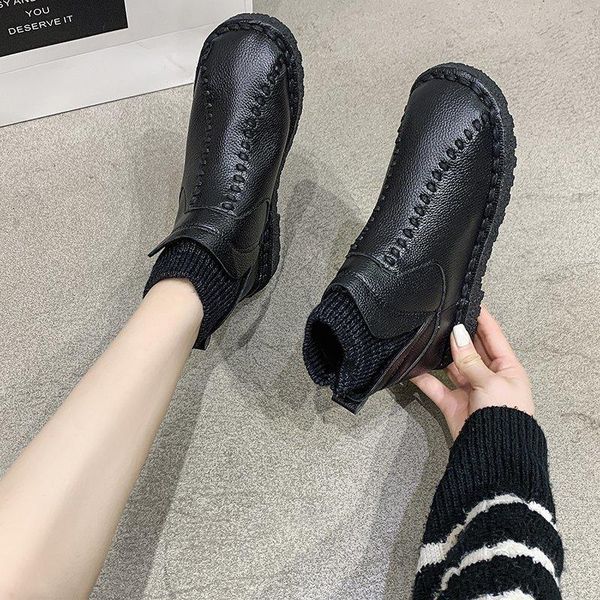 

boots women's autumn and winter 2021 british fashion ladies, Black