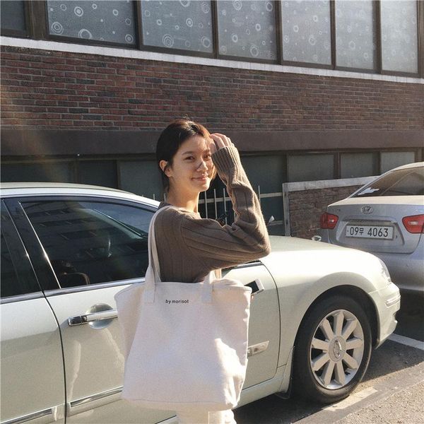 

storage bags simple extra large capacity multifunctional bag white canvas handbag single shoulder shopping grocery
