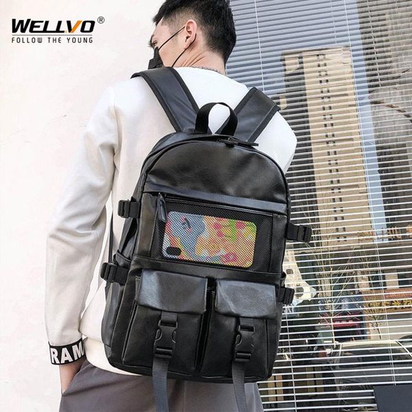 

backpack college student backpacks large capacity travel bag multi-pockts school bags black lapcasual rucksack xa904zc