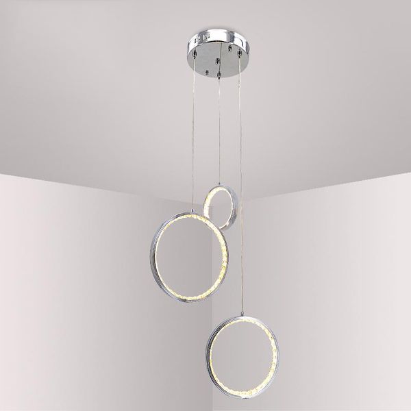 

chandeliers minimalism modern led crystal rings circle ceiling hanging lamp living dining room kitchen ac110v ac220v