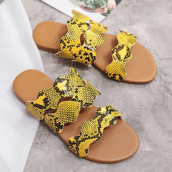 

2021 women fashion wild beach shoes snake totem three-layer non-slip outdoor slippers sandals flat bottom ladies slippers bk039, Black