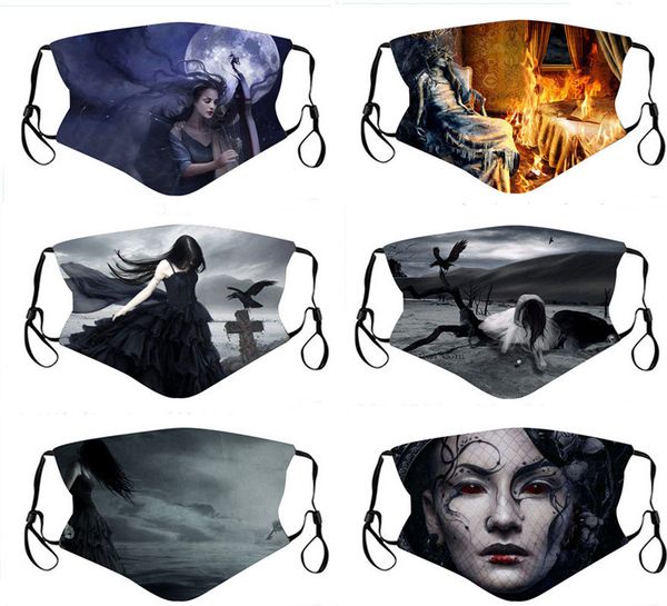 

high-quality masks new dark personalized digital printing pattern can put pm2.5 filter dust respirator in winter