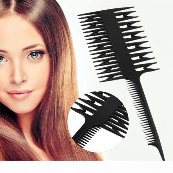 

salon pro fish bone design comb 1pcs big tooth comb hair dyeing tool highlighting brush used for straighten hair, Silver