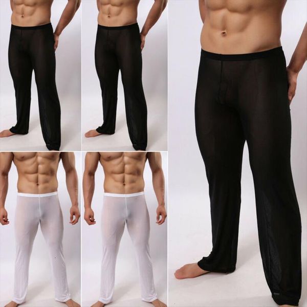 

lingerie long johns thermal women pants mesh sheer see through us, Black