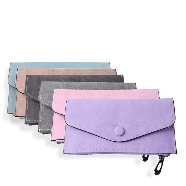 

wallets korean style ladies long wallet zipper frosted ultra-thin casual, Red;black