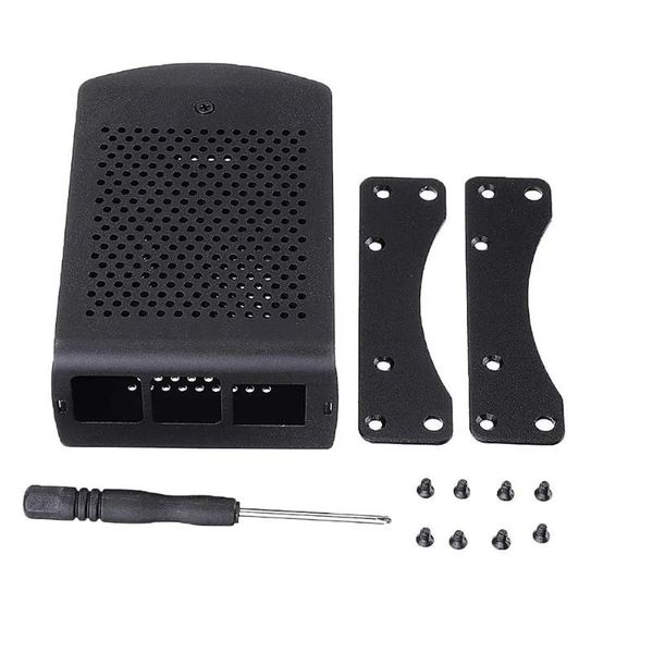 

housing aluminum alloy case dual mounting plate protective shell metal enclosure fit for raspberry pi 4 model b