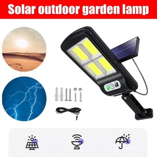 

solar lamps led street lights 48/120 cob outdoor garden security lighting wall lamp waterproof motion pir sensor smart control