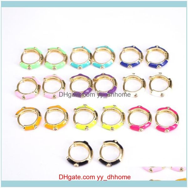 

earrings jewelry2pairs/lot 24mm micro pave cz mix color enamel jewelry circle delicate hoop earring for women & hie drop delive, Golden;silver