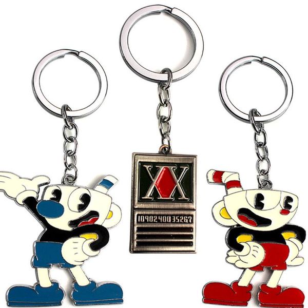 

keychains anime x keychain gon ss license cuphead pendant car keyring holder chain choker christmas gift, Silver