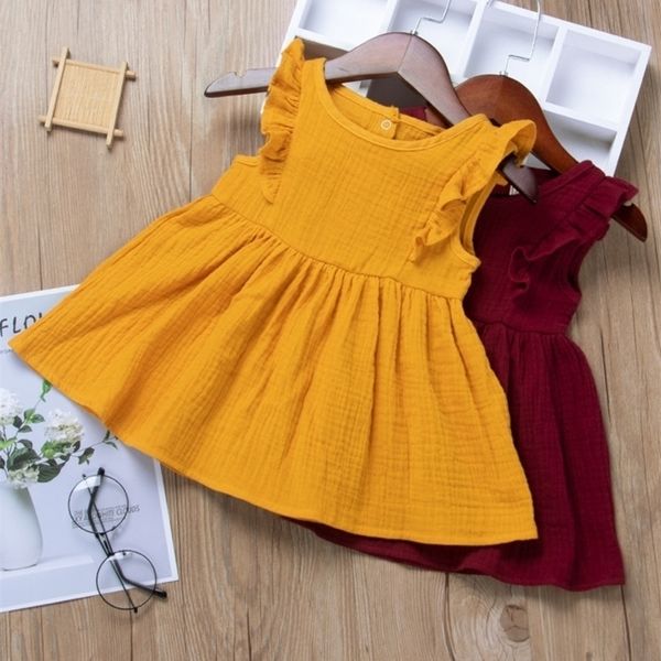 

ins baby girls dress 2021 summer designers foam ruffle sleeve princess dress cute infant skirt fly sleeves party birthday dresses h237sdg