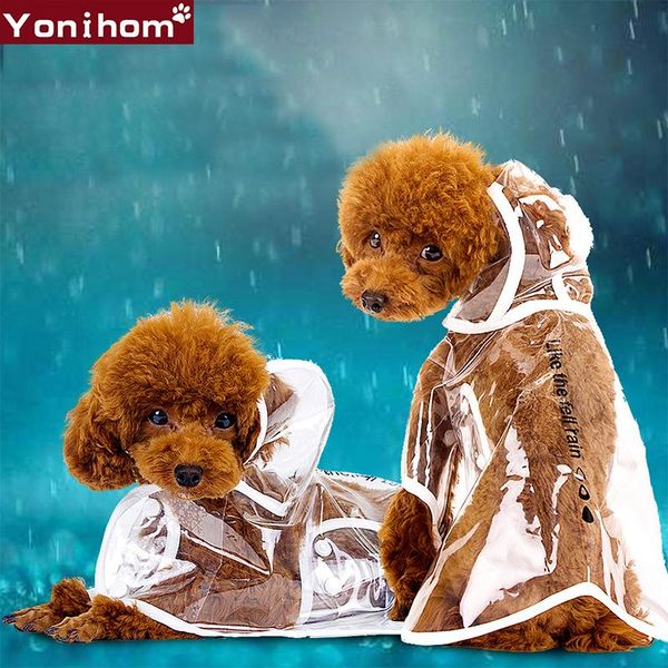 

dog apparel coat raincoats transparent clothes waterproof dogs pets clothing for rain with hood cute puppy chihuahua