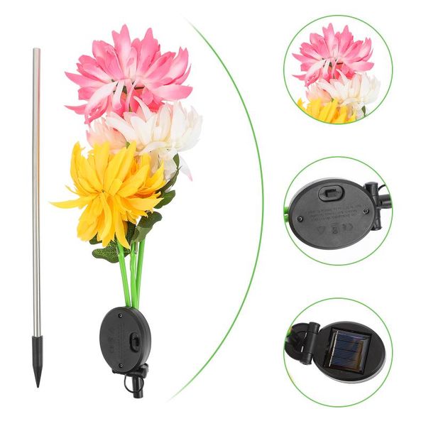 

lawn lamps 1pc outdoor solar chrysanthemum light decor flower modeling lamp