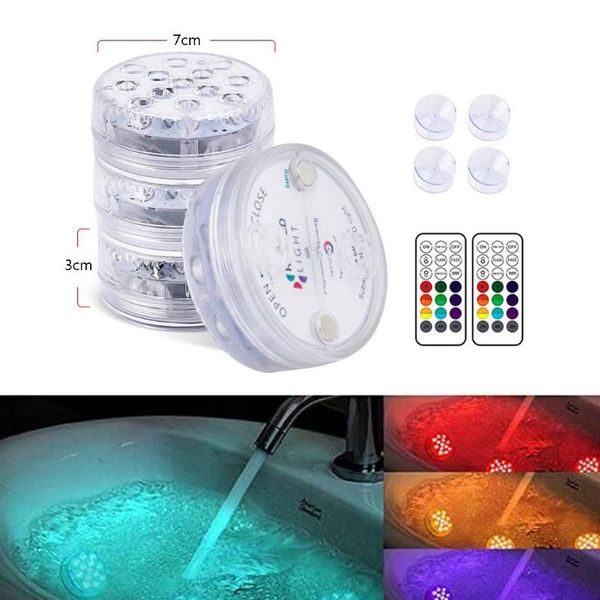 

4pcs 13 led lights waterproof remote swimming pool lights rgb submersible light underwater night lamp garden decoration