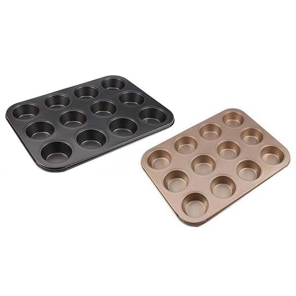 

2 pcs muffin pan 12-cup baking pan non-stick cupcake baking pan,carbon steel muffin tray mold for oven