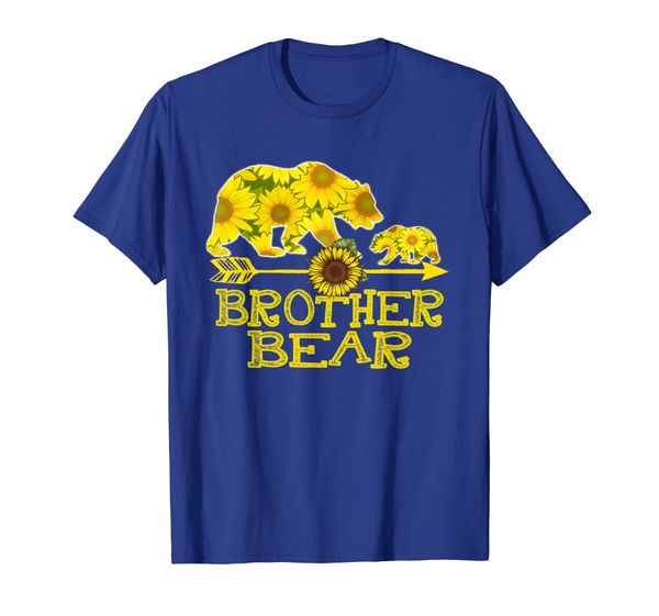 

Brother Bear Sunflower T-Shirt Funny Mother Father Gifts, White;black