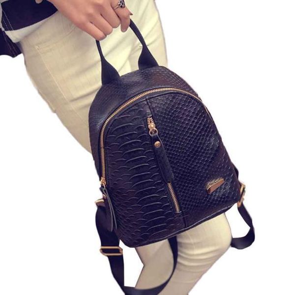 Bolsas ao ar livre Mulheres Mini mochilas de couro anti -roubo Mini mochilas viagens femininas para meninas Escola Ladies Black Bag #YY