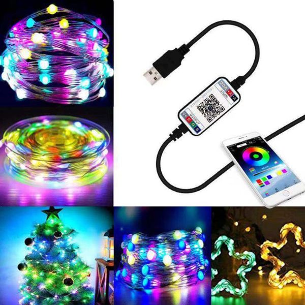 

strings bluetooth-compatible usb led fairy string addressable individually christmas wedding party light ws2812b sk6812 ic pixels rgb