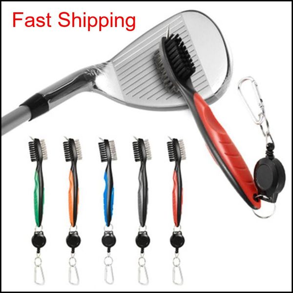 

mini dual golf club brush for tools nylon wire bristles cleaner with keychain portable brushes zip line multifunction kits zza925 3dvo p95af