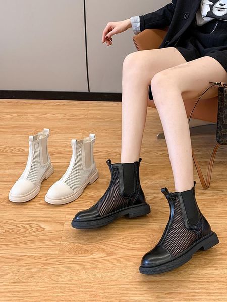 

boots women's shoes ankle spring 2021 fashion mesh breathable casual, Black